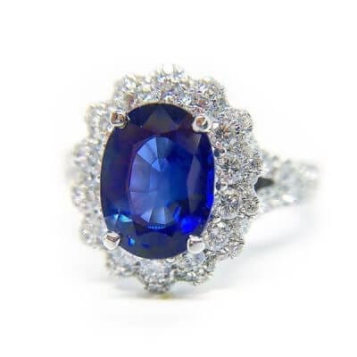 Blue Sapphire Diamond Ring