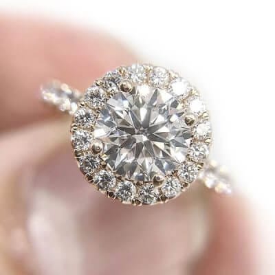 Round Brilliant Cut Halo Style Diamond Engagement