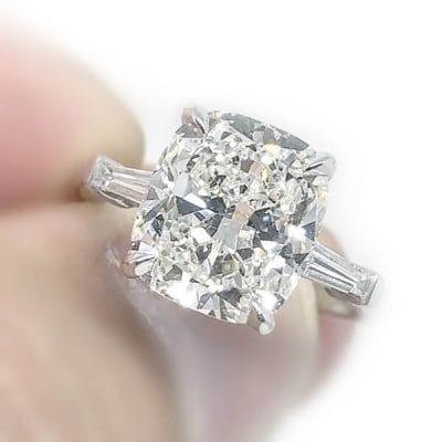 Elongated Cushion Cut Diamond Engagement Ring