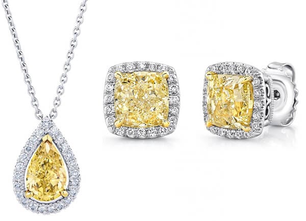 Yellow coloured diamond jewellery Necklace Yellow coloured diamond jewellery Necklace